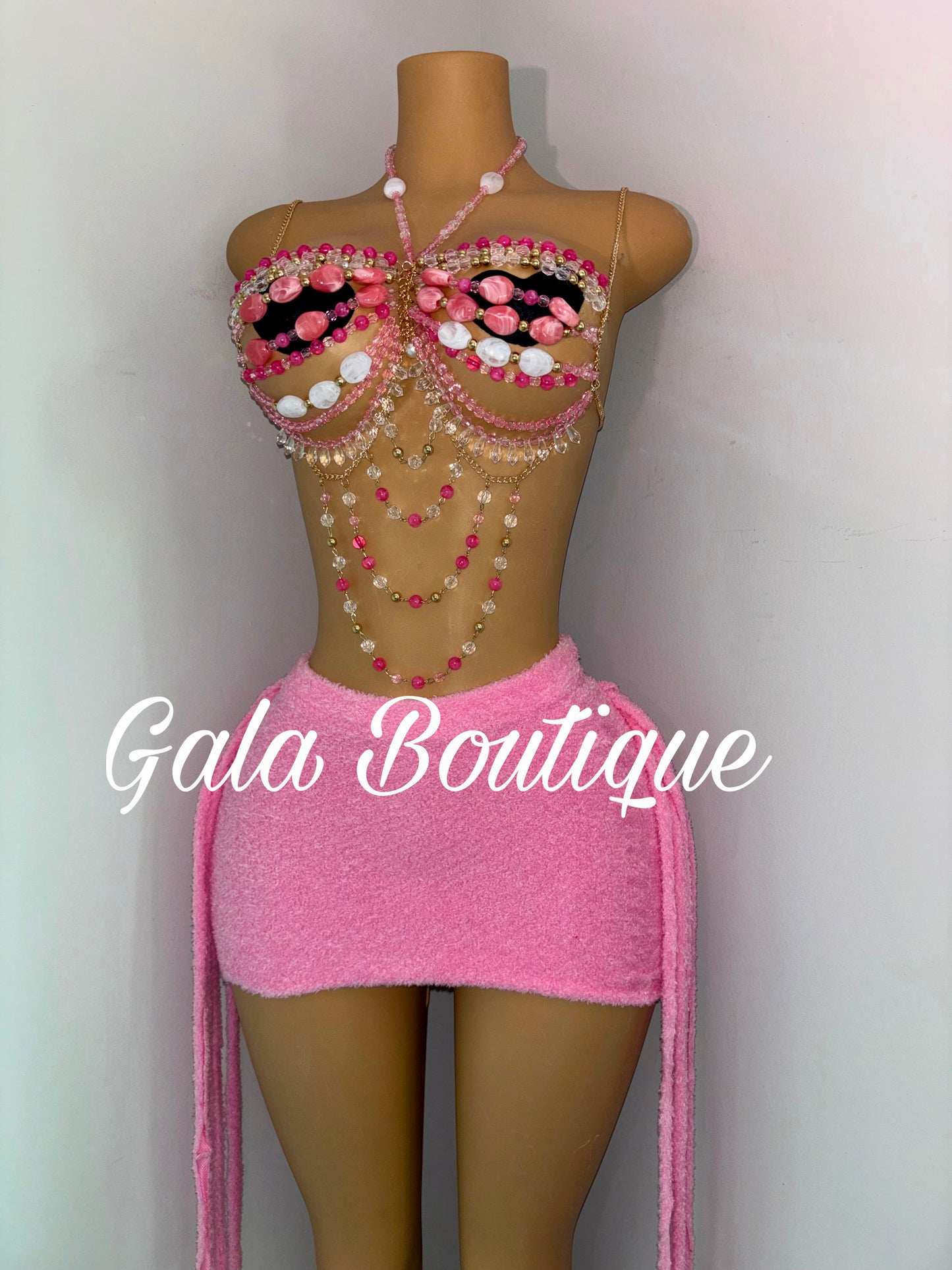 Island Girl Mini Skirt Set (Pink)