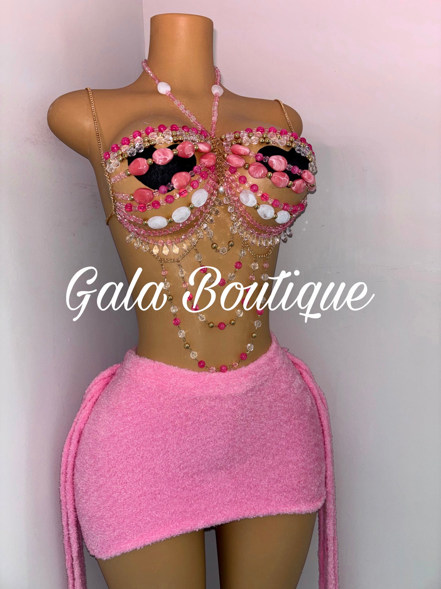 Island Girl Mini Skirt Set (Pink)