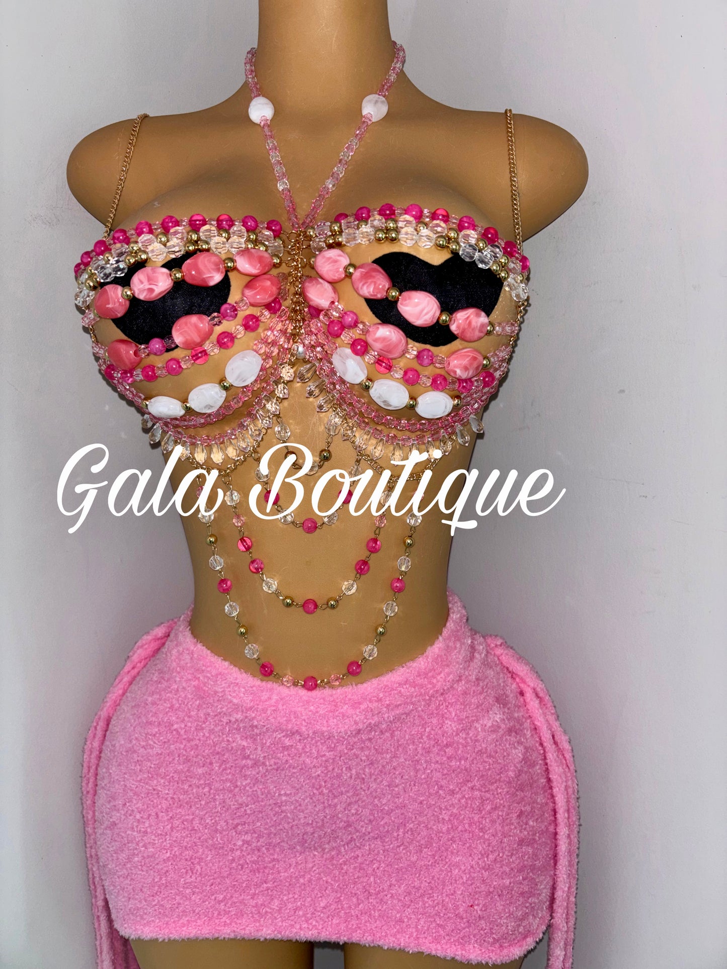 Island Girl Mini Skirt Set (Pink)
