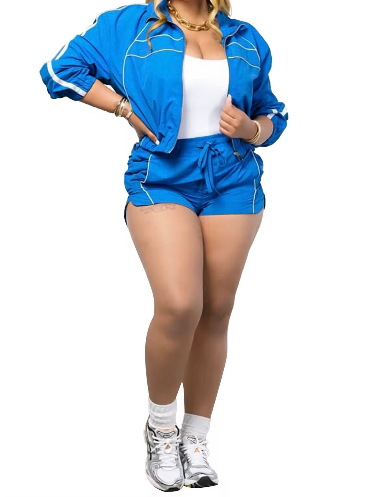 Blue Two Piece Short Set