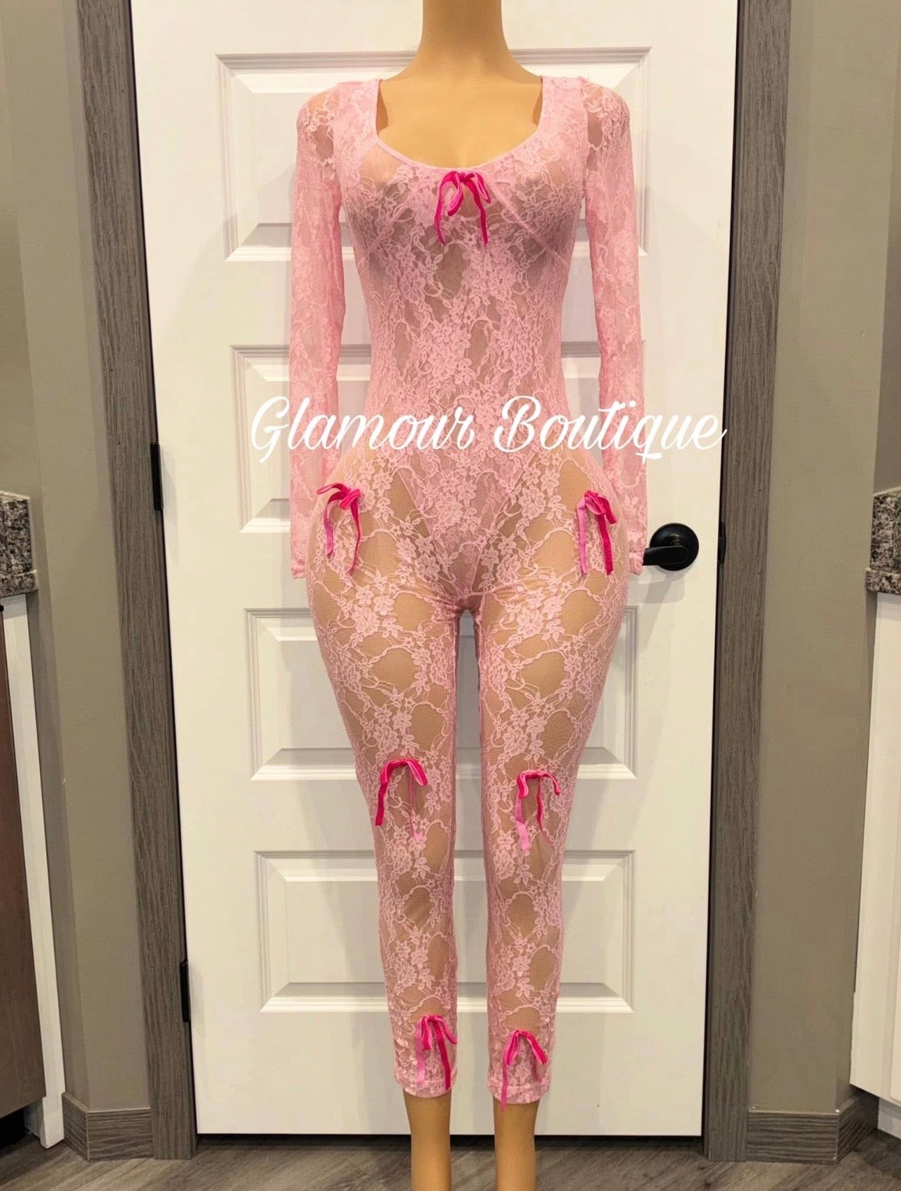 Pink Romance Lace Jumpsuit