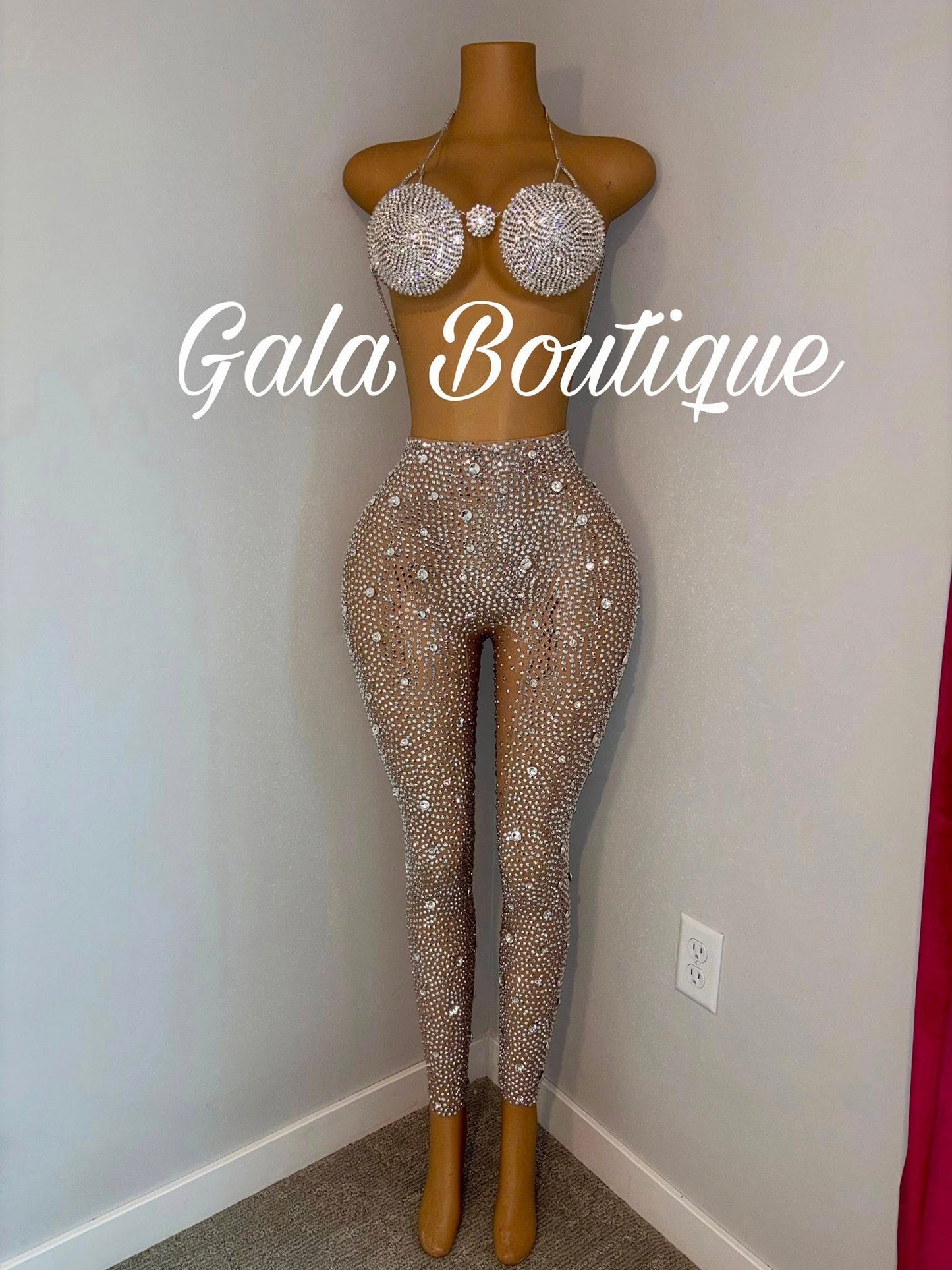 Silver Rhinestone Two-Piece Set