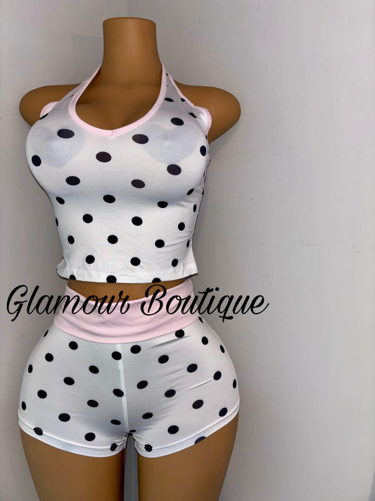 Pink Polka Dot Set