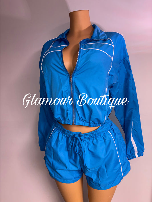 Blue Two Piece Short Set