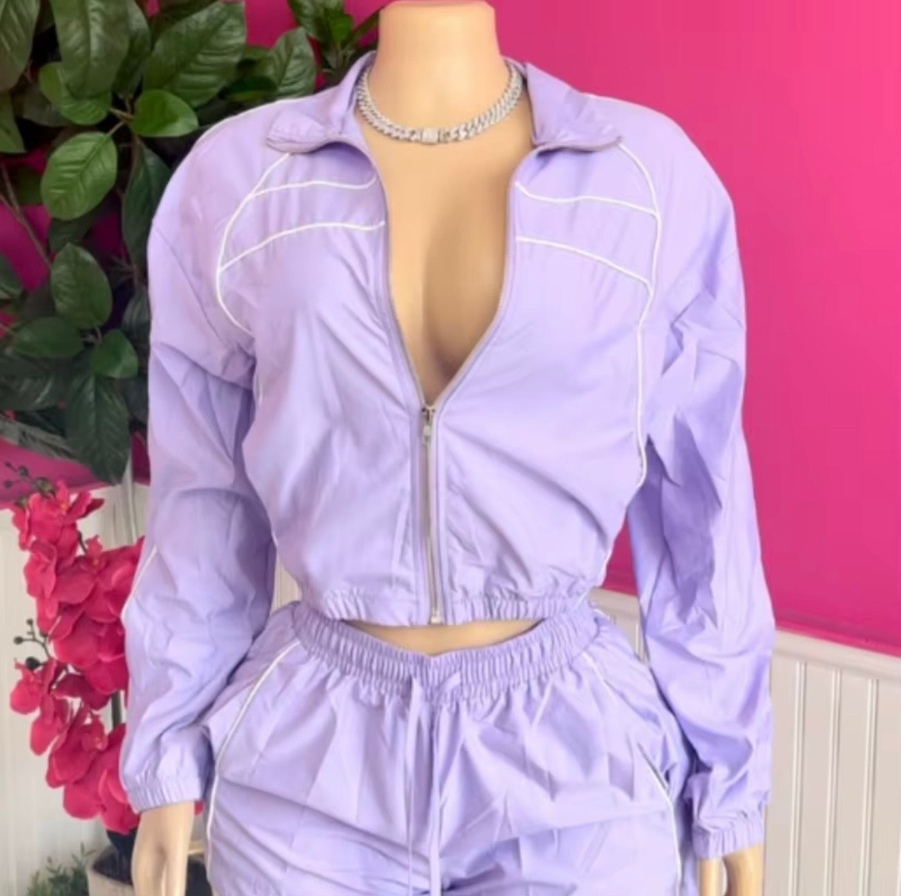 Purple 2 Piece Shorts Set